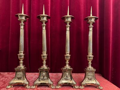 4 Gothic - Style Matching Candle Sticks Height Without Pin.