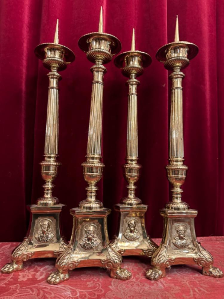 4 Gothic - Style Matching Candle Sticks Height Without Pin.