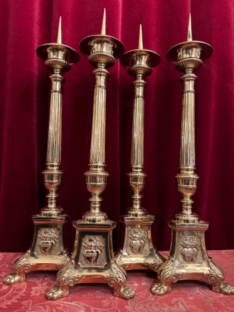 4 Gothic - Style Matching Candle Sticks Height Without Pin.