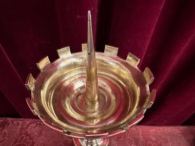 Matching Candle Sticks Height Without Pin. style Gothic - Style en Bronze / Polished and Varnished, Belgium  19 th century ( Anno 1865 )