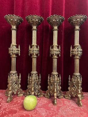 4 Gothic - style Matching Candle Sticks Height Without Pin.