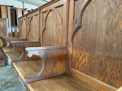 Matching Choir Seats  style Gothic - style en Oak wood, Netherlands  19 th century