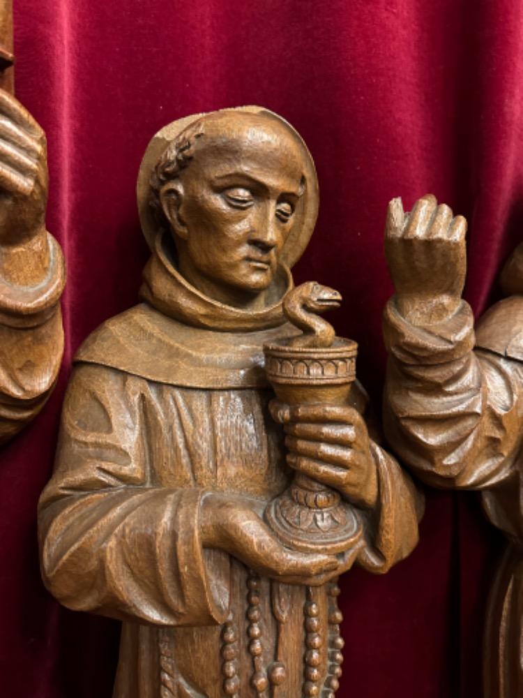 4 Gothic - Style Sculptures Franciscan Saints