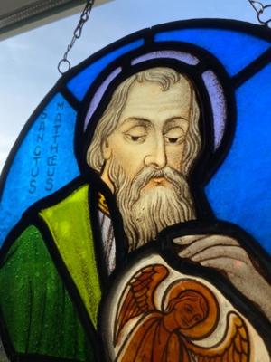 4 Gothic - style Stained Glass Windows 4 Evangelists
