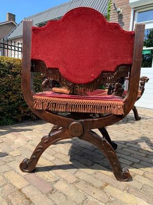Matching Chairs en Wood / Red Velvet, 19th century
