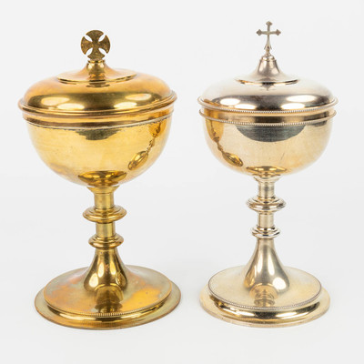 Collection Ciboria & Chalice  en Brass / Gilt, Belgium 19th & 20th Century