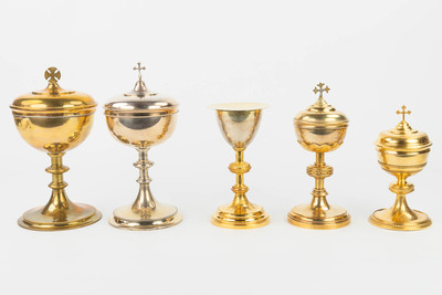 Collection Ciboria & Chalice  en Brass / Gilt, Belgium 19th & 20th Century