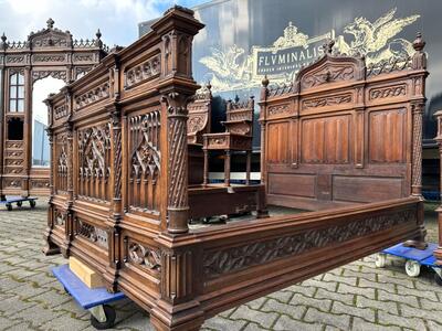Exceptional Complete Bedroom style Gothic - Style en Oak wood / Glass / Marbel, France 19 th century ( Anno 1865 )