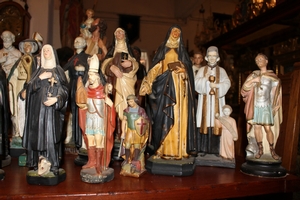 From Collector Special Saints Till 60 Cm / 23.6 Inches en plaster polychrome, Belgium 19th century
