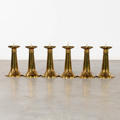 Altar - Set Expected ! style art - deco en Brass / Bronze, Belgium  20 th century ( Anno 1930 )