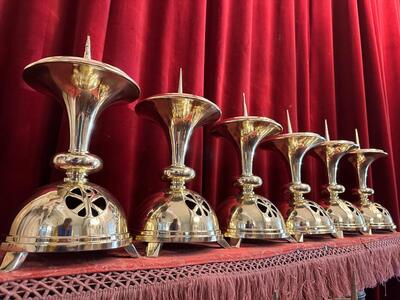 Matching Candle Sticks Height Without Pin. style art - deco en Brass / Bronze / Polished and Varnished, Belgium  20 th century ( Anno 1930 )