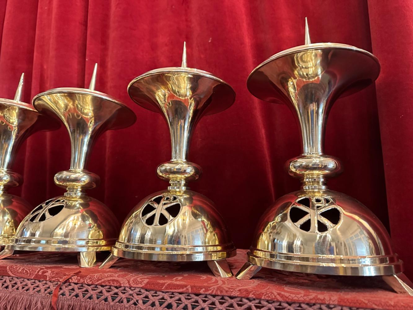 6 art - deco Matching Candle Sticks Height Without Pin.