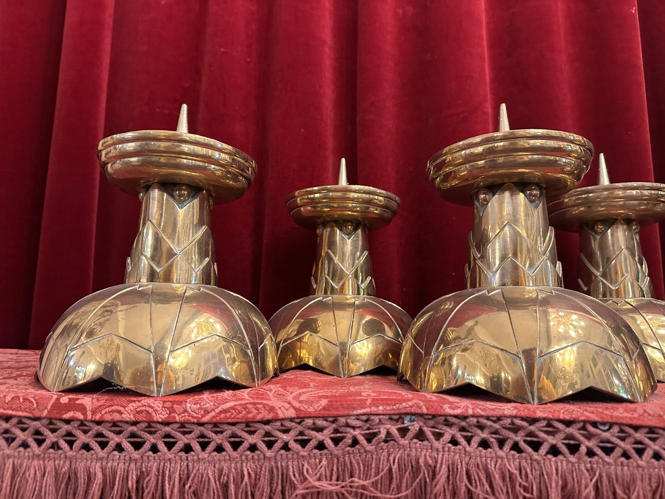 6 art - deco Matching Candle Sticks Height Without Pin.