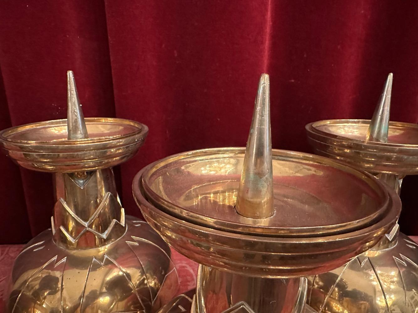 6 art - deco Matching Candle Sticks Height Without Pin.