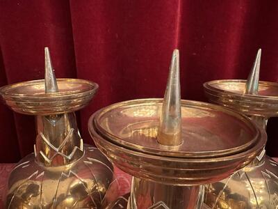 Matching Candle Sticks Height Without Pin. style art - deco en Bronze, Belgium  20 th century ( Anno 1930 )