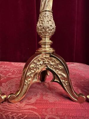 Matching Candle Sticks Height Without Pin. style Classicistic en Bronze / Polished and Varnished, France 19 th century ( Anno 1885 )