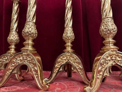 Matching Candle Sticks Height Without Pin. style Classicistic en Bronze / Polished and Varnished, France 19 th century ( Anno 1885 )