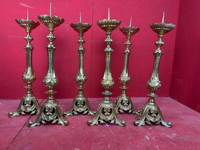 Matching Candle Sticks Height Without Pin. style Classicistic en Bronze Gilt, Belgium  19 th century