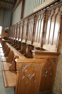Choir Furniture style gothic en wood, Belgium 19th century