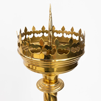 Matching Candle Sticks  style Gothic - Style en Brass / Bronze / Gilt, Belgium  19 th century