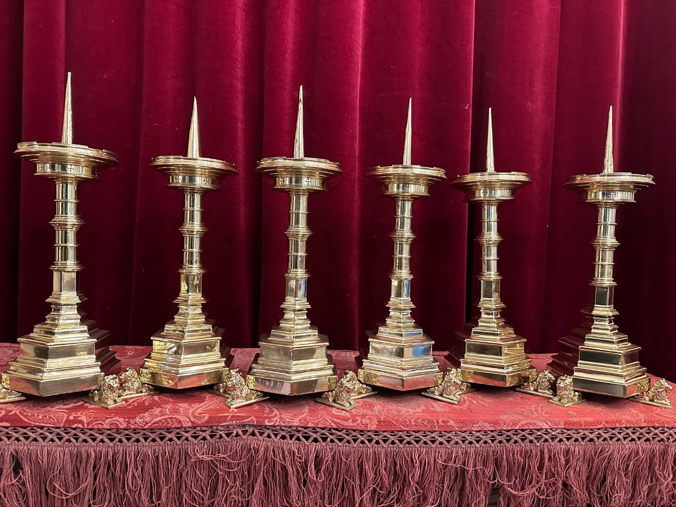 6 Gothic - Style Matching Candle Sticks ( Atar - Set ) Height Without Pin.