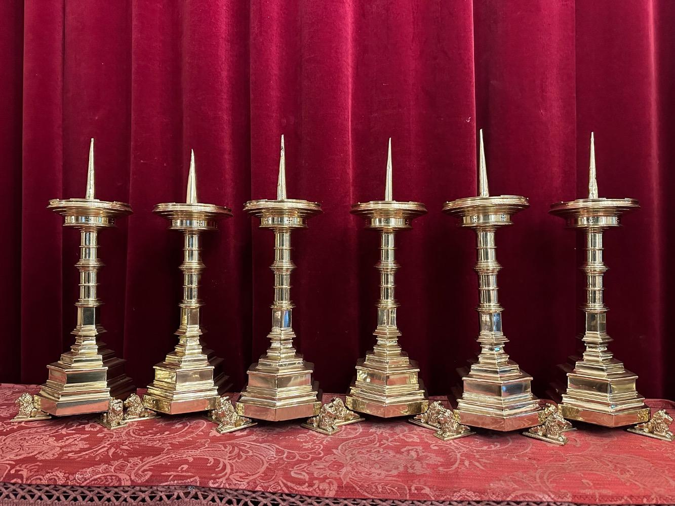 6 Gothic - Style Matching Candle Sticks ( Atar - Set ) Height Without Pin.