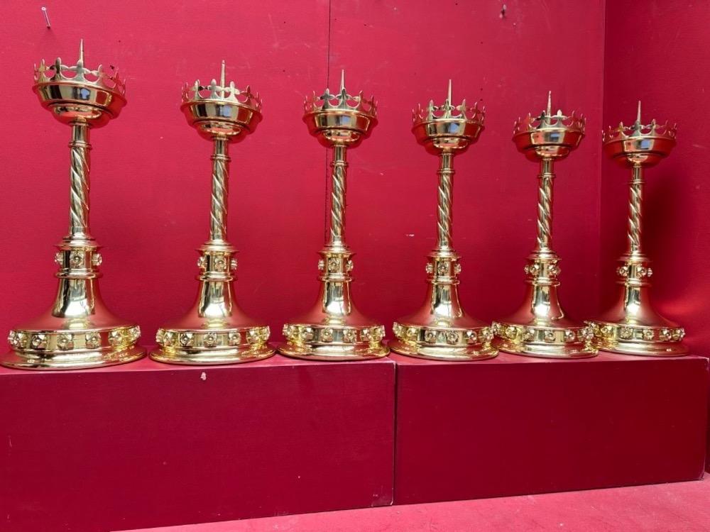 6 Gothic - Style Matching Candle Sticks Height Without Pin.