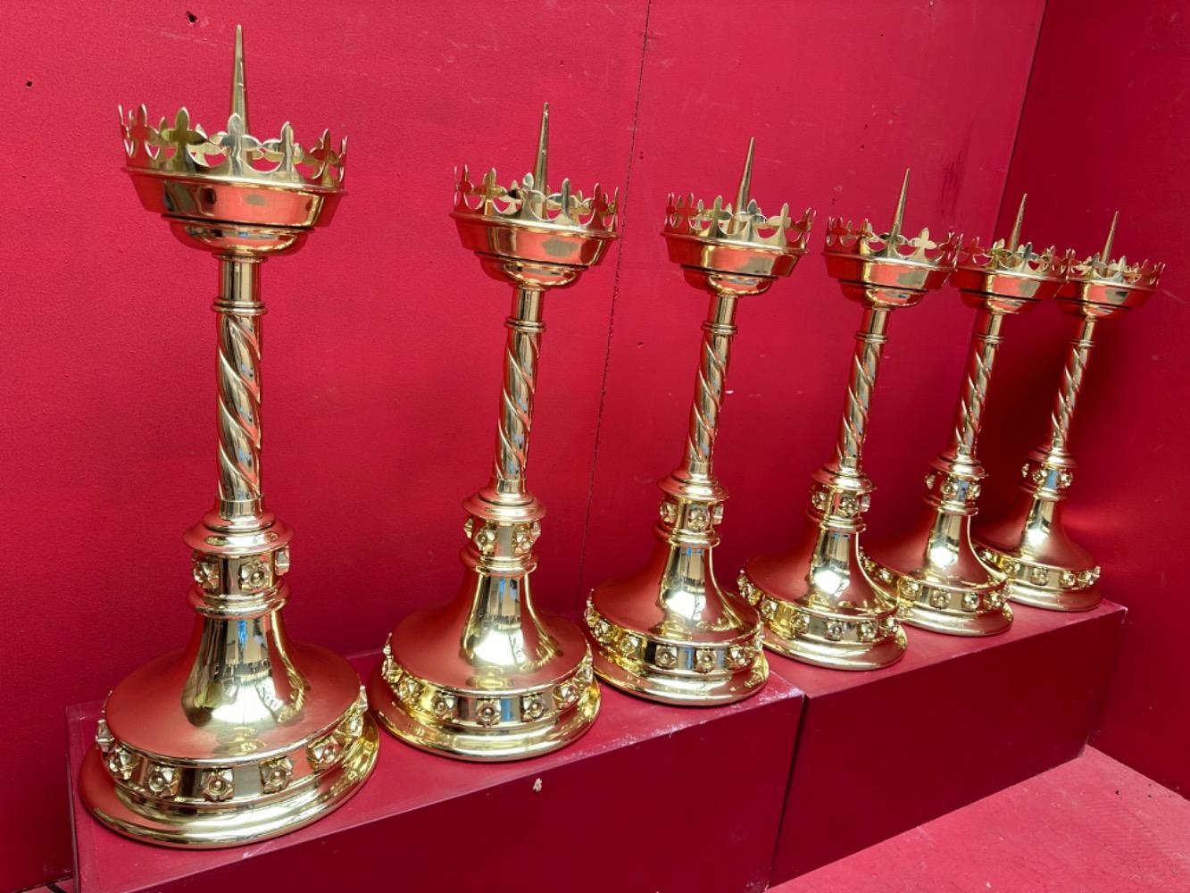 6 Gothic - Style Matching Candle Sticks Height Without Pin.