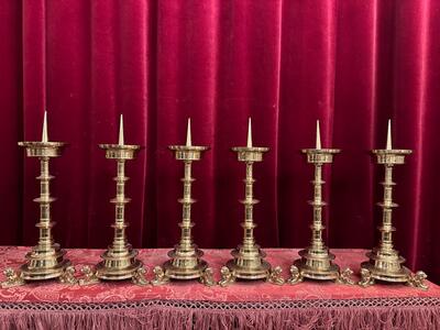 6 Gothic - Style Matching Candle Sticks Height Without Pin.