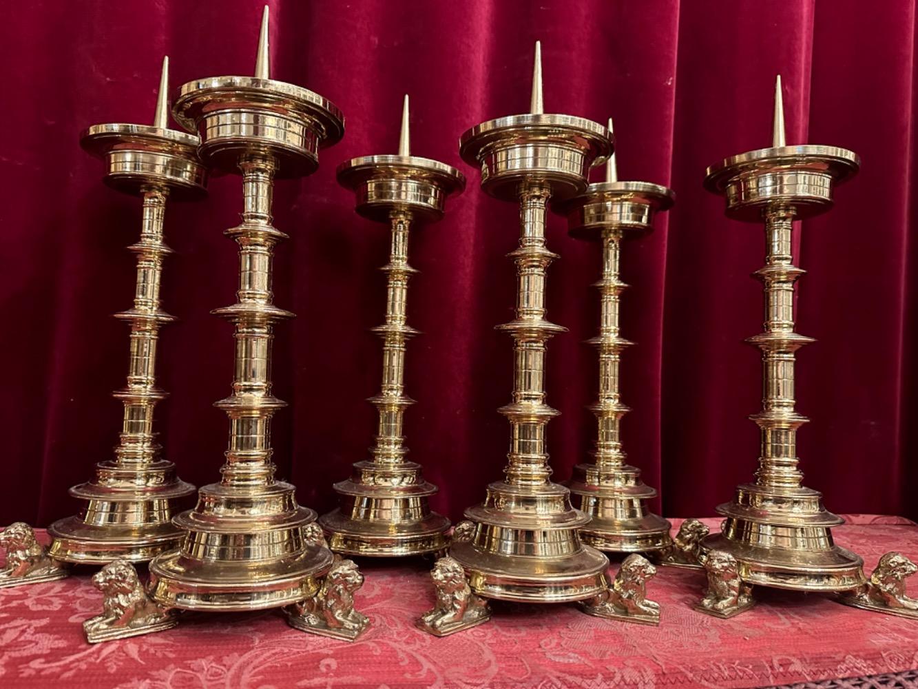 6 Gothic - Style Matching Candle Sticks Height Without Pin.