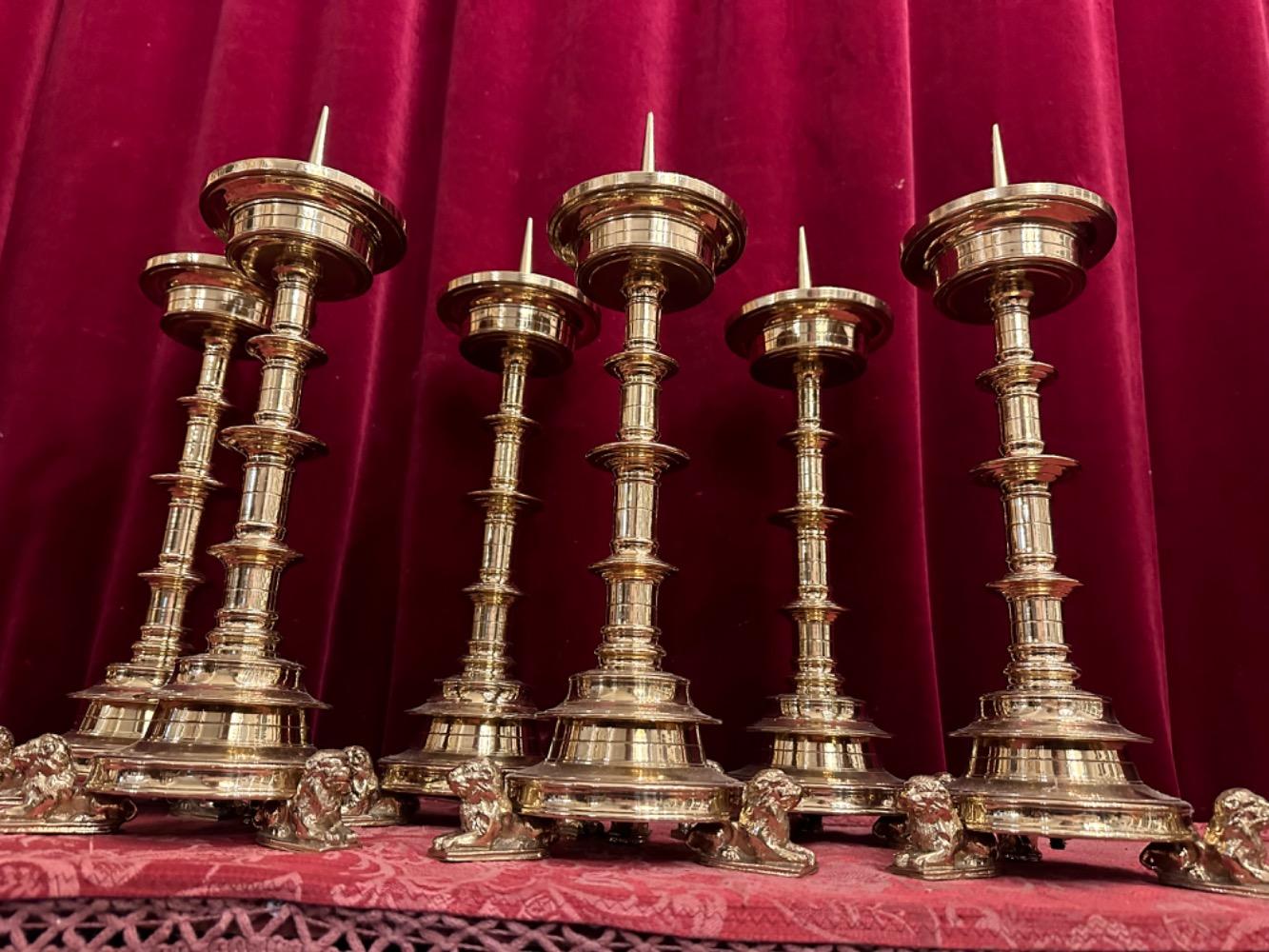 6 Gothic - Style Matching Candle Sticks Height Without Pin.