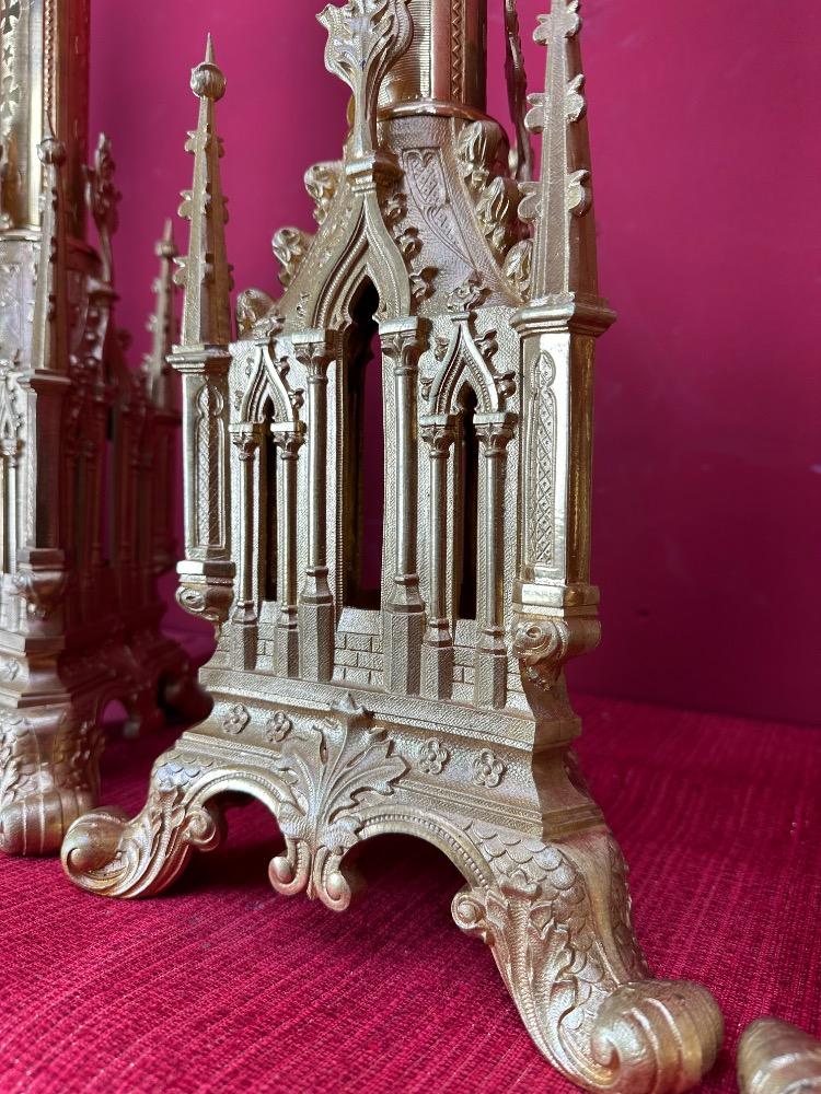 6 Gothic - Style Matching Candle Sticks Height Without Pin.