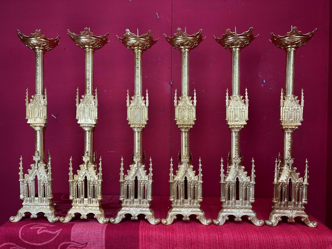 6 Gothic - Style Matching Candle Sticks Height Without Pin.