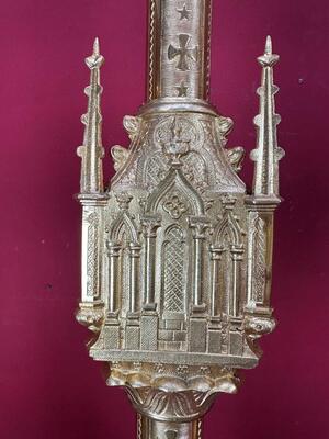 6 Gothic - Style Matching Candle Sticks Height Without Pin. 8 Pieces Available !