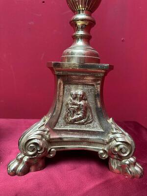6 Gothic - style Matching Candle Sticks Height Without Pin. Altar - Set