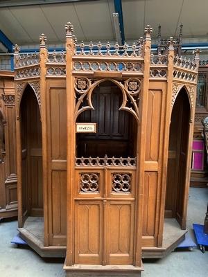 Matching Confessionals For Sale Seperately ! style Gothic - style en Oak wood, Izegem Belgium 19th century