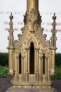 Altar Set Measures Without Pin style Gothic en Bronze / Brass, France 19th century