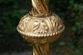 Altar - Set Matching Candle Sticks  style Romanesque en Brass / Bronze / Gilt, France 19th century