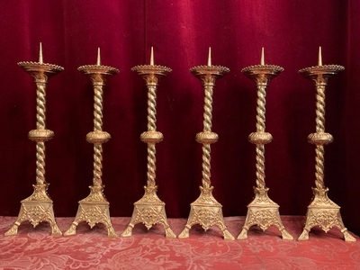 6 Matching Candle Sticks Gothic Altar Set Measures Without Pin