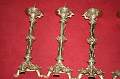 Matching Candle Sticks Height Without Pin. style Romanesque - Style en Bronze / Polished and Varnished, France 19 th century ( Anno 1880 )