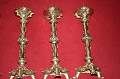 Matching Candle Sticks Height Without Pin. style Romanesque - Style en Bronze / Polished and Varnished, France 19 th century ( Anno 1880 )