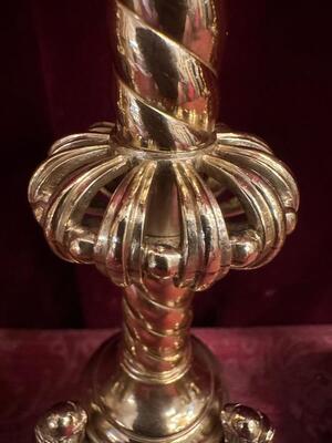 6 Romanesque - Style Matching Candle Sticks Height Without Pin.