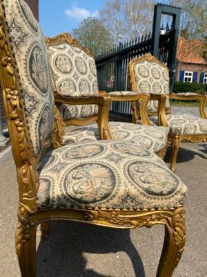 Complete Salon Furniture style Baroque en Wood Gilt / Fabrics, Italy 19 th century