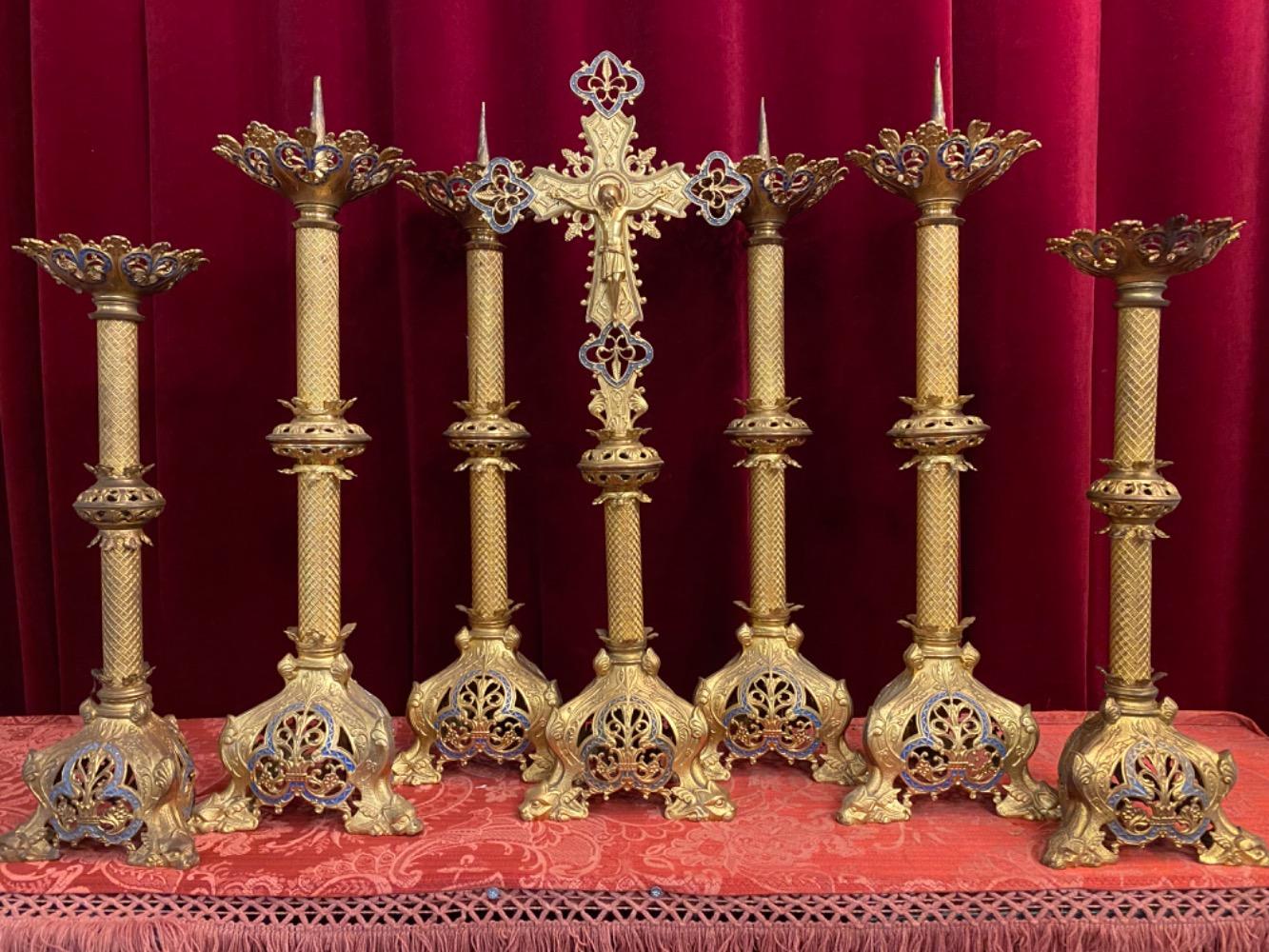 6 Matching Candle Sticks Gothic Altar Set Measures Without Pin - Antique  CandleSticks - Fluminalis
