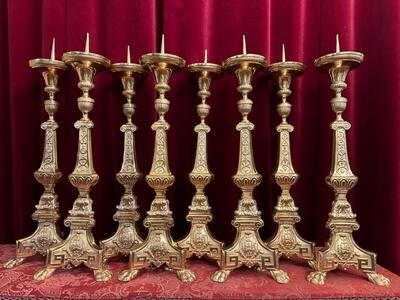 8 Baroque - Style Candle Holders Measures Without Pin