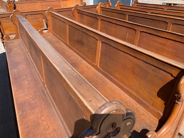 8 Gothic - style Pews From St. Victor Church Afferden ( Gld ) Holland