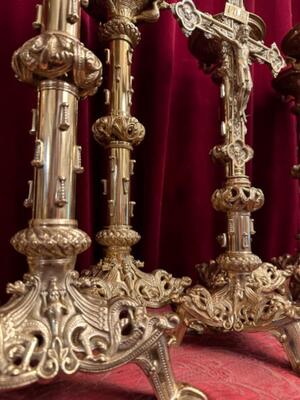 9 Romanesque - Style Altar - Set Measures Candle Sticks Without Pin