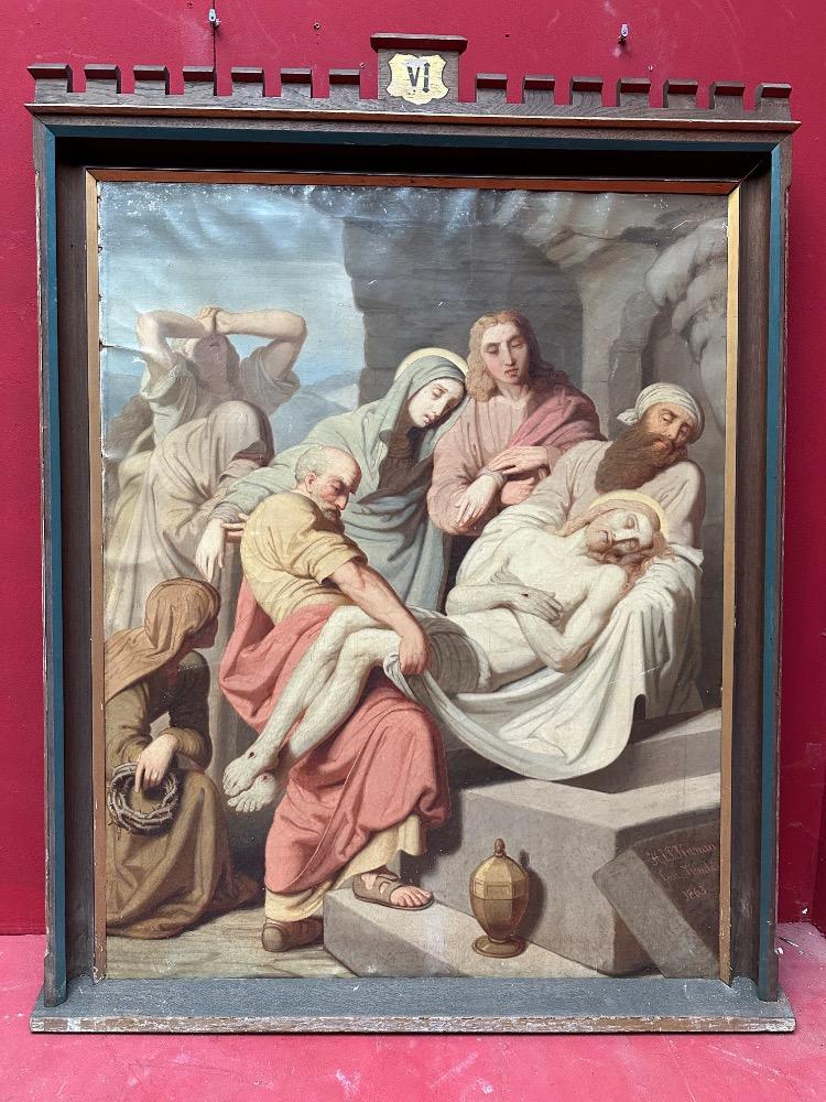 9  Stations Of The Cross Signed : H.J.P. Hanau. Also For Sale Seperately.