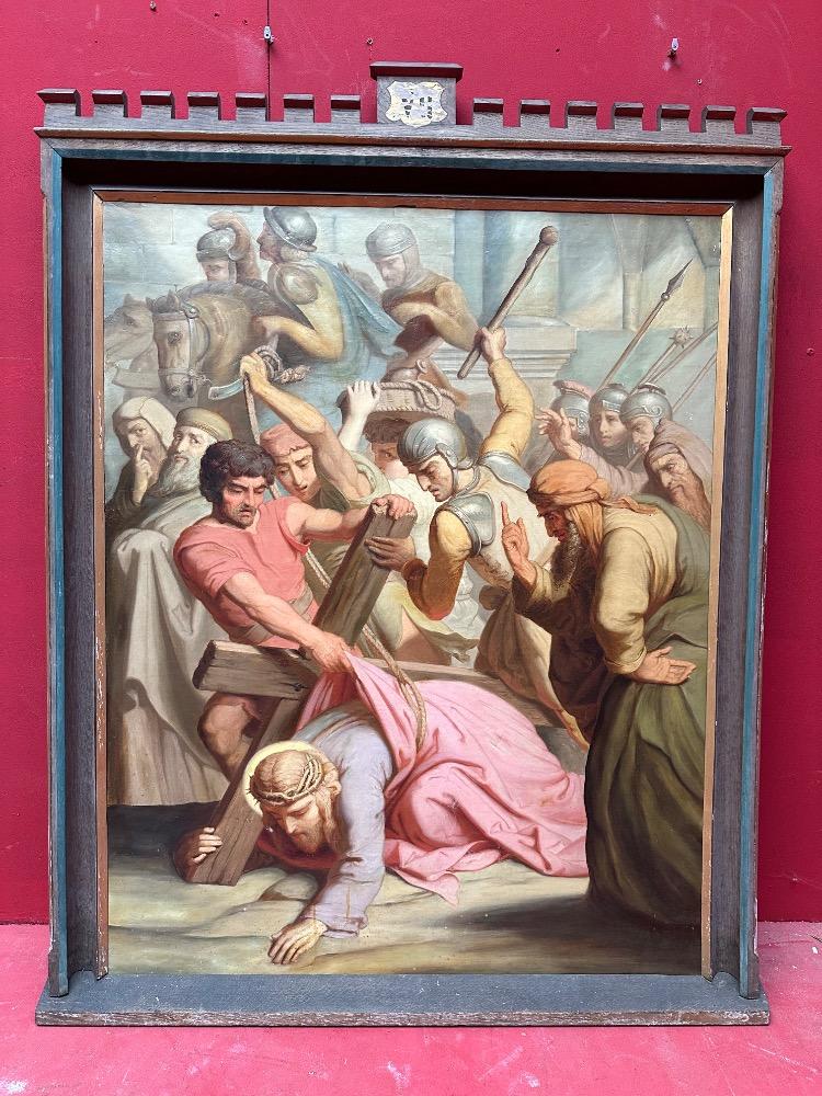 9  Stations Of The Cross Signed : H.J.P. Hanau. Also For Sale Seperately.