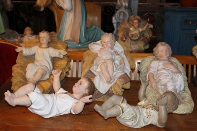 Child Jesus en plaster polychrome / Terra - Cotta, Belgium / France 19th century